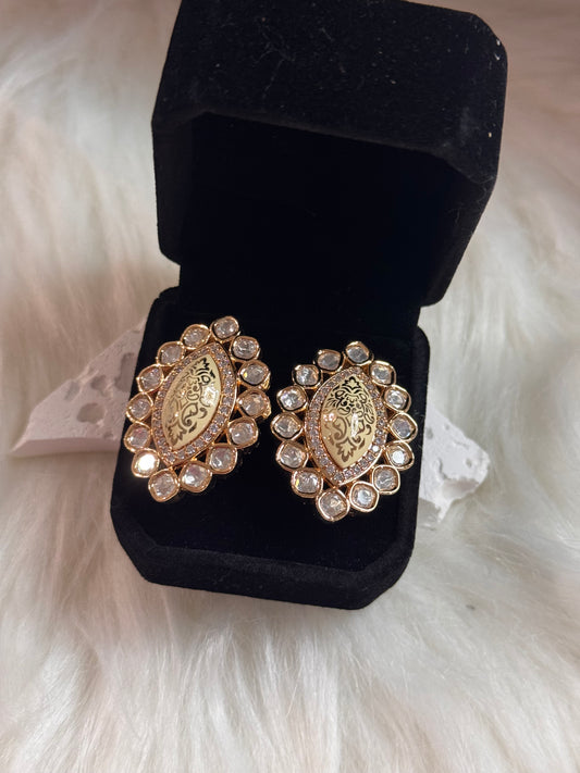 FMC864 - Uncut Kundan Stud Earrings