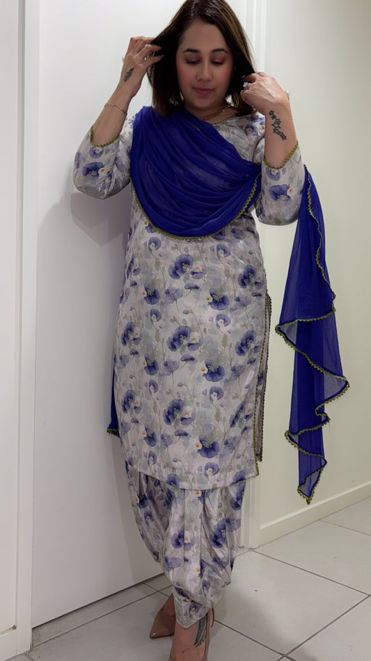 Pure Crepe Salwar Suit with Georgette Dupatta