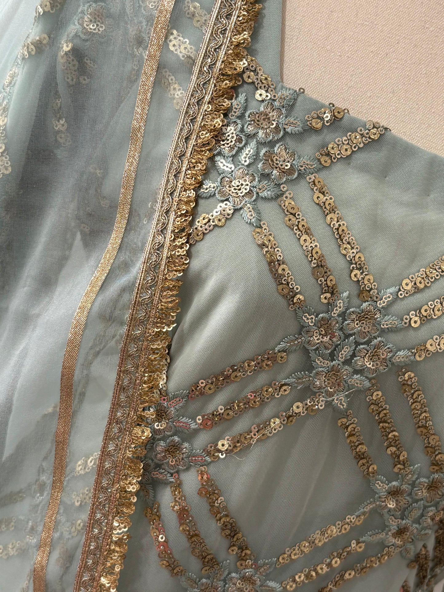 Sequenced Suit (Ice Blue) with Plazo