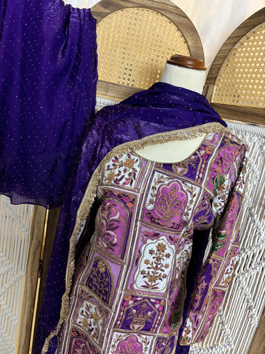 Party Wear Umbrella Plazo Suit