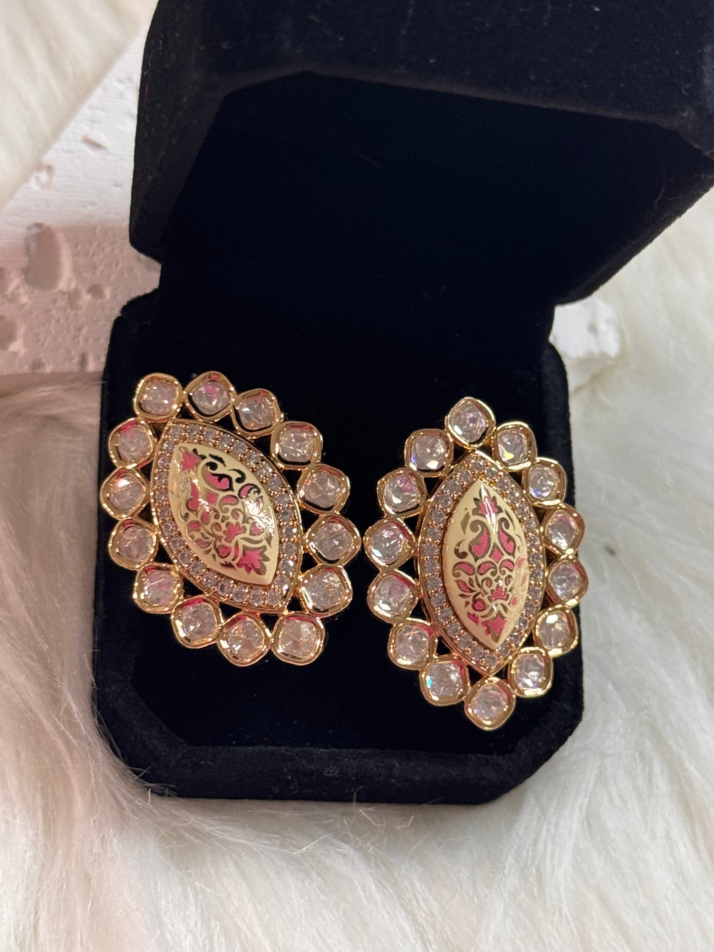 FMC864 - Uncut Kundan Stud Earrings