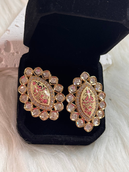 FMC864 - Uncut Kundan Stud Earrings