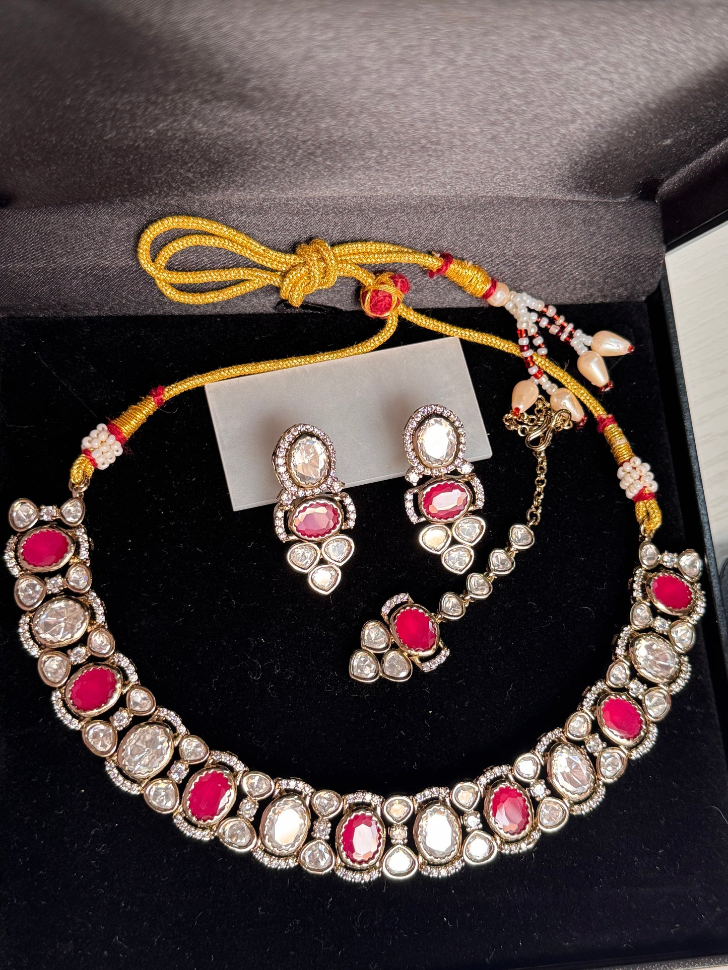 FMC1980 - Mossanite Kundan Necklace