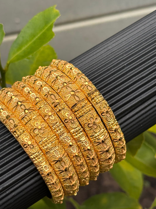 FMC1539 - Gold Plated Kangan Bangles Set