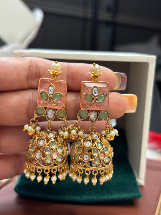 FMC1651 - Bikaneri Pachi Jhumki Earrings
