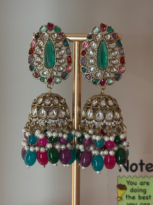 FMC595 - Kundan Jhumki Earrings