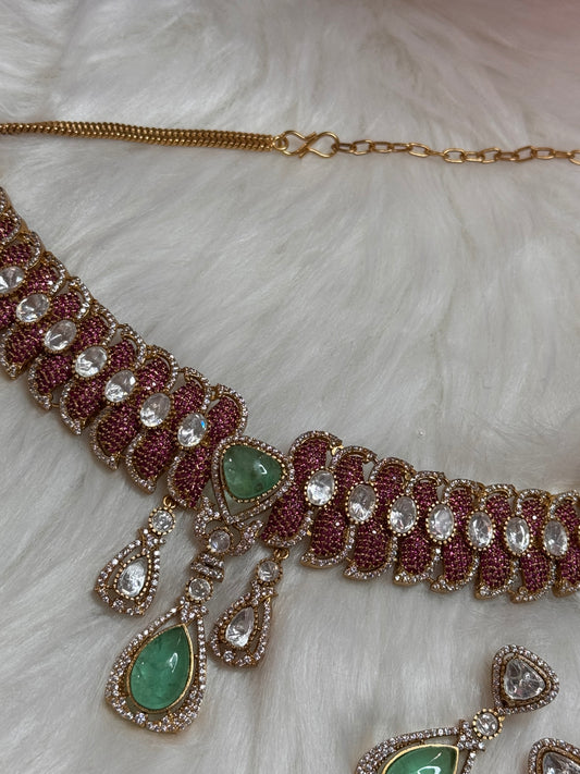 FMC3980 - Mossanite Kundan Necklace