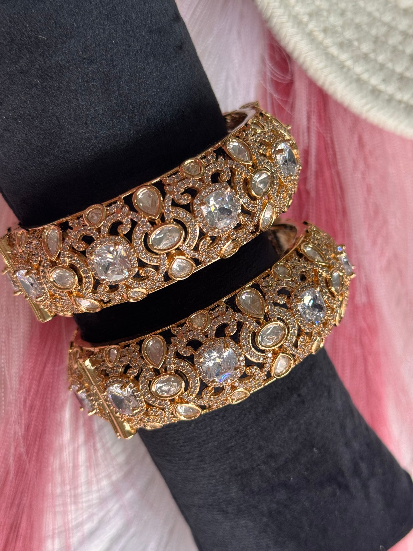 FMC5130- Pure Uncut Kundan & CZ Kangan