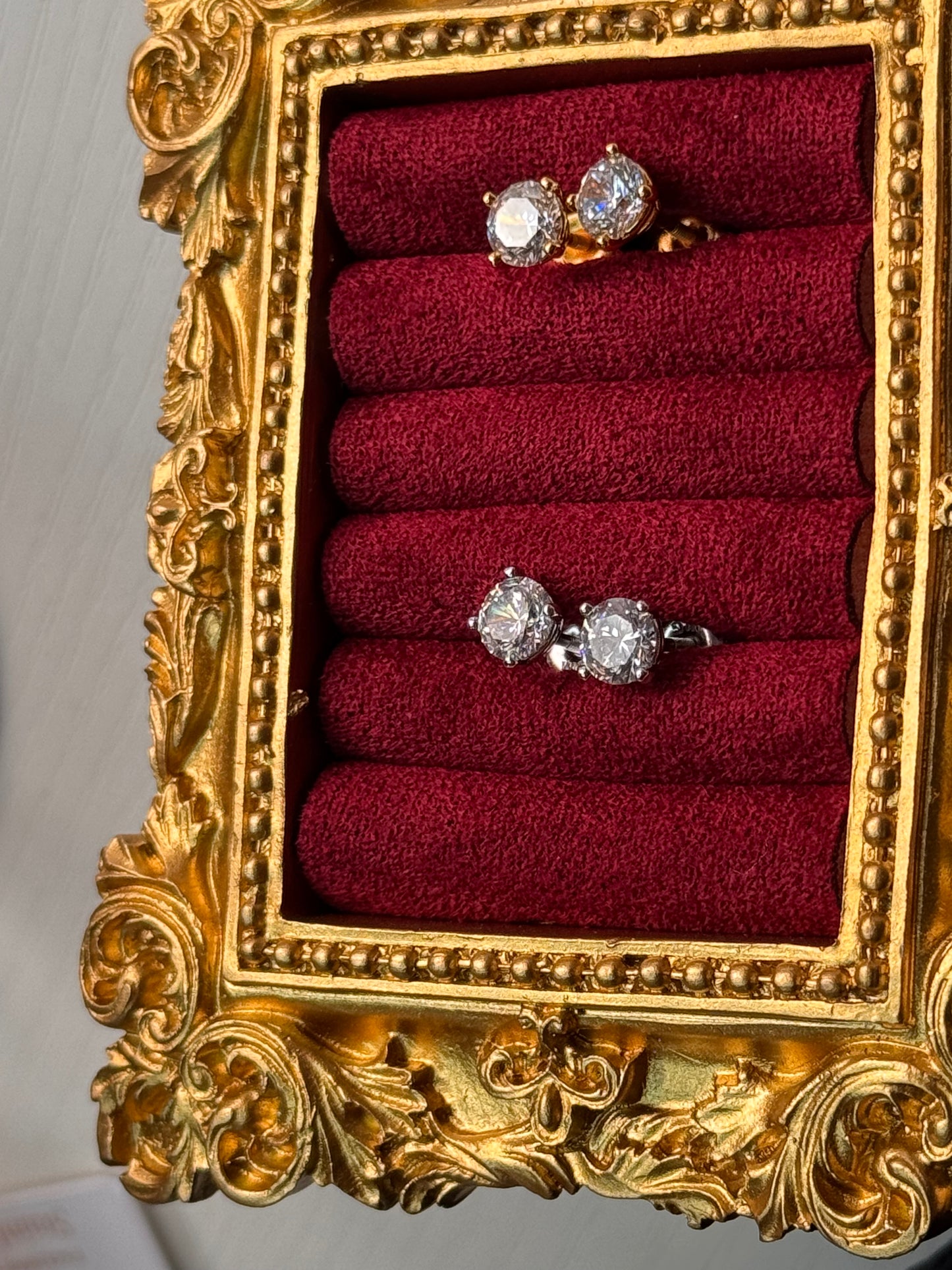 FMC265 - WGP - Solitaire CZ Stud Earrings