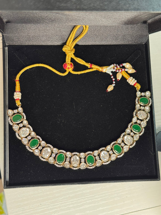 FMC1980 - Mossanite Kundan Necklace