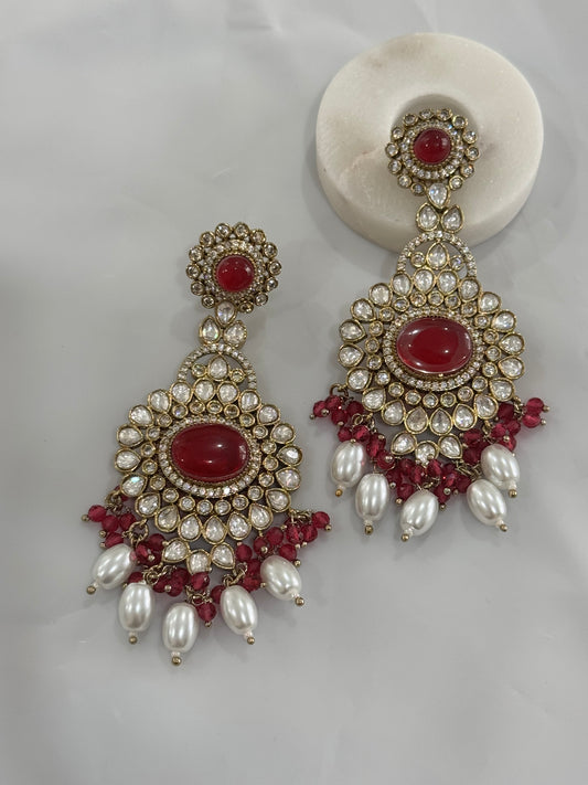 FMC1145 - Mossanite Kundan Earrings