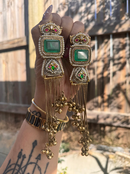 FMC3083 - Brass Kashmiri Earrings