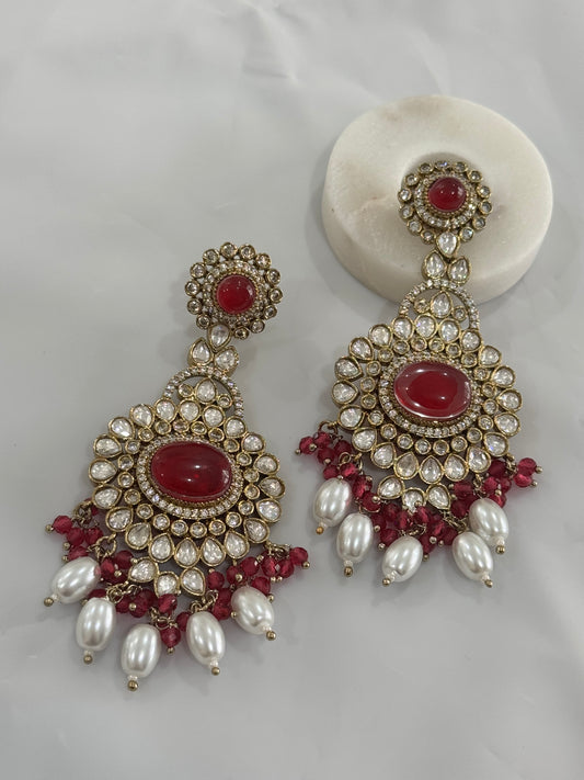 FMC1145 - Mossanite Kundan Earrings
