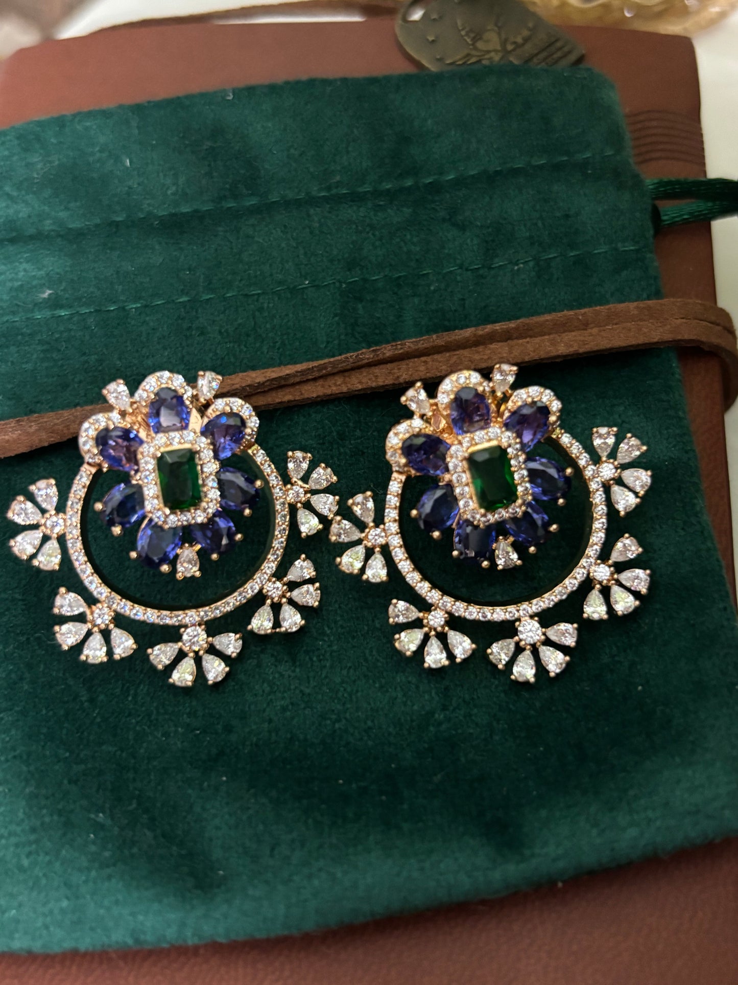 FMC1515 - Hajoori Lal Style Stud Earrings