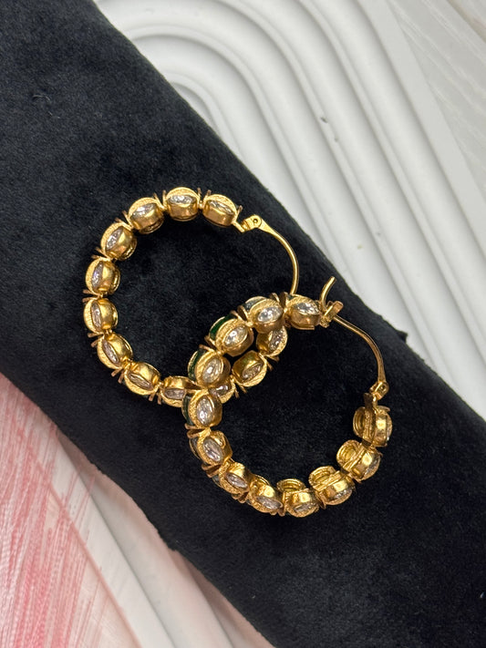 FMC915 - 22 Carat Gold Plated Hoops