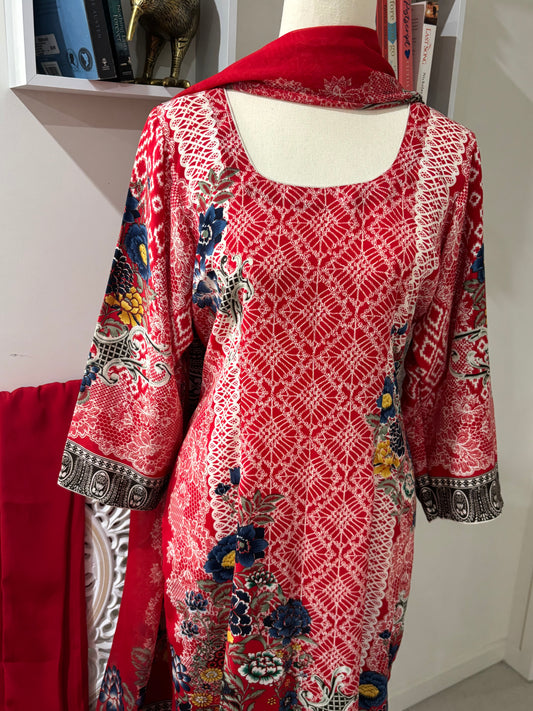 Digital Printed Crepe Pant Suit