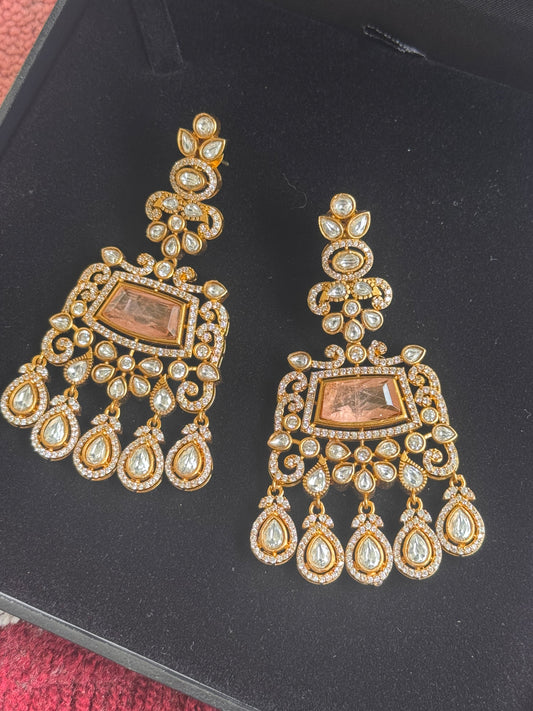 FMC1191 - Mossanite Kundan Earrings