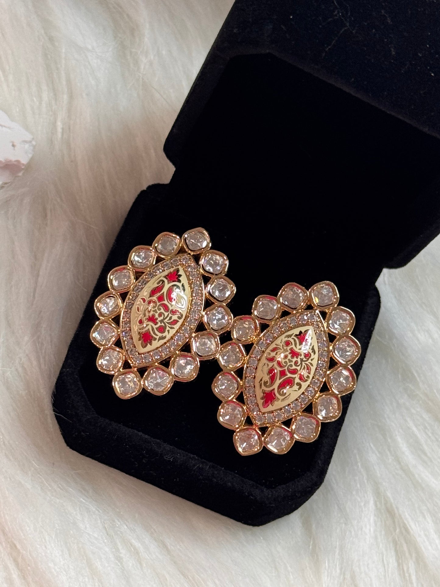 FMC864 - Uncut Kundan Stud Earrings