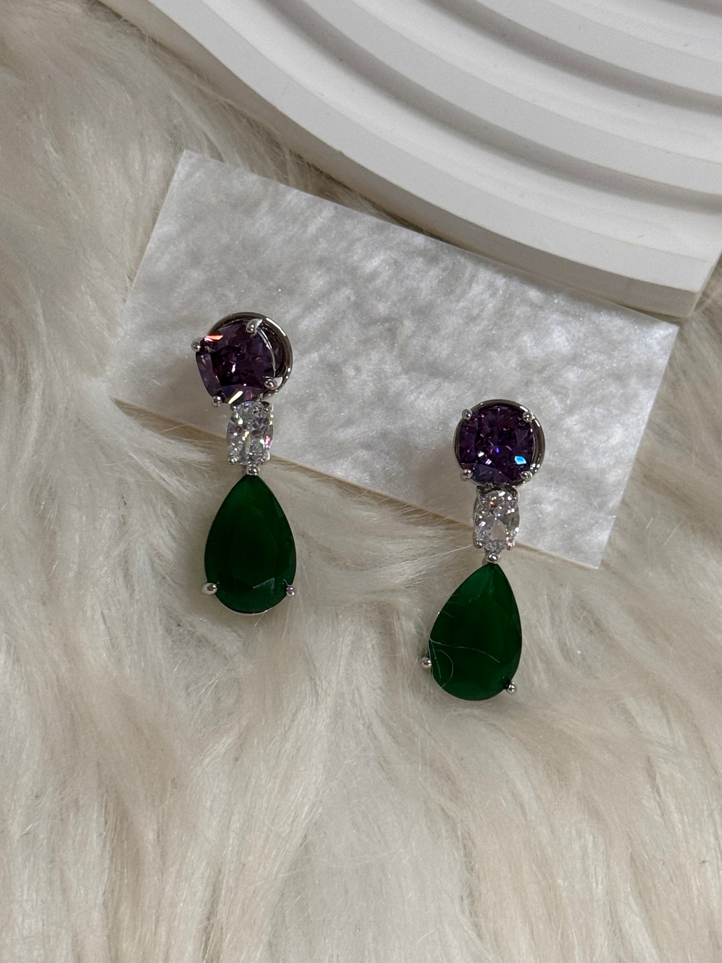 FMC949 - WGP Diamond Like Drop Earrings