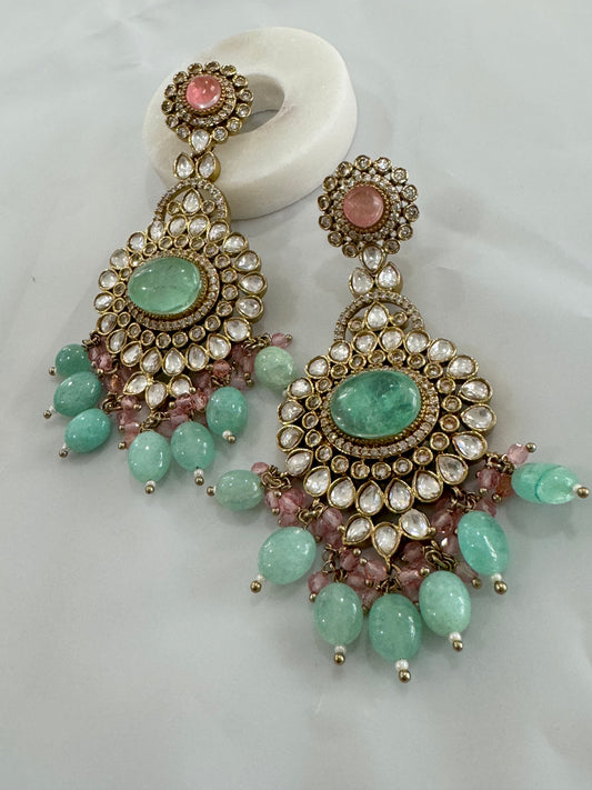 FMC1145 - Mossanite Kundan Earrings