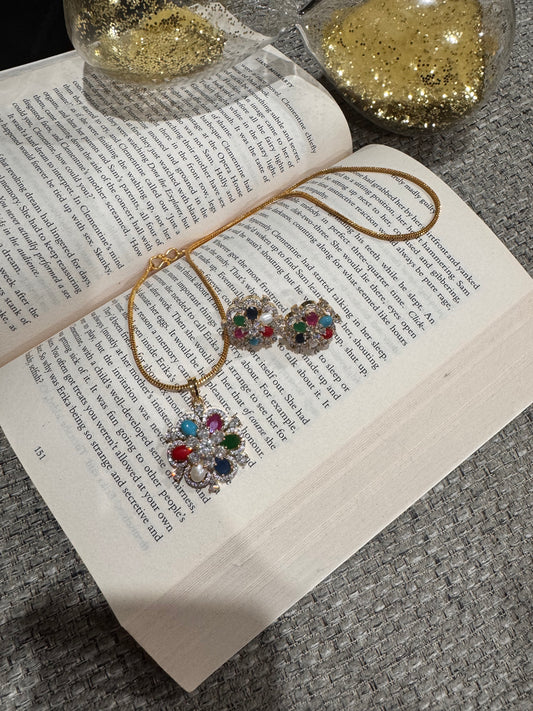 FMC656 - Navratan Pendant Set