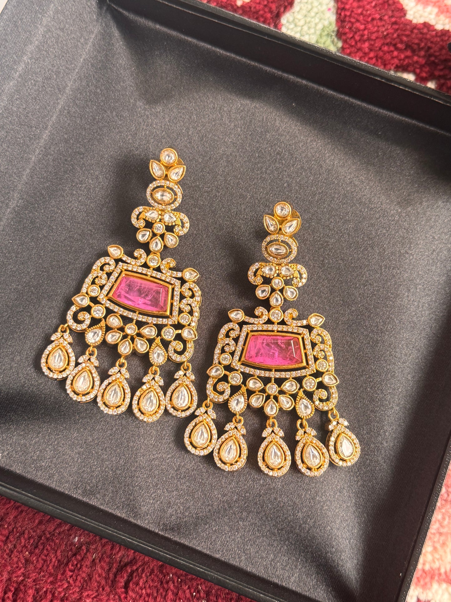 FMC1191 - Mossanite Kundan Earrings