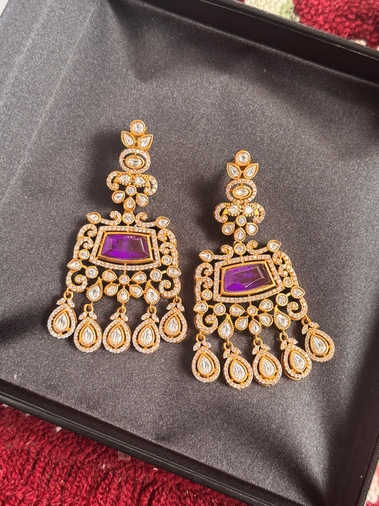 FMC1191 - Mossanite Kundan Earrings