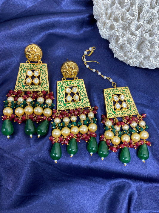 PRISHA - Uncut Kundan Tikka Set - $17 OFF