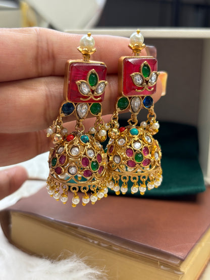 FMC1651 - Bikaneri Pachi Jhumki Earrings