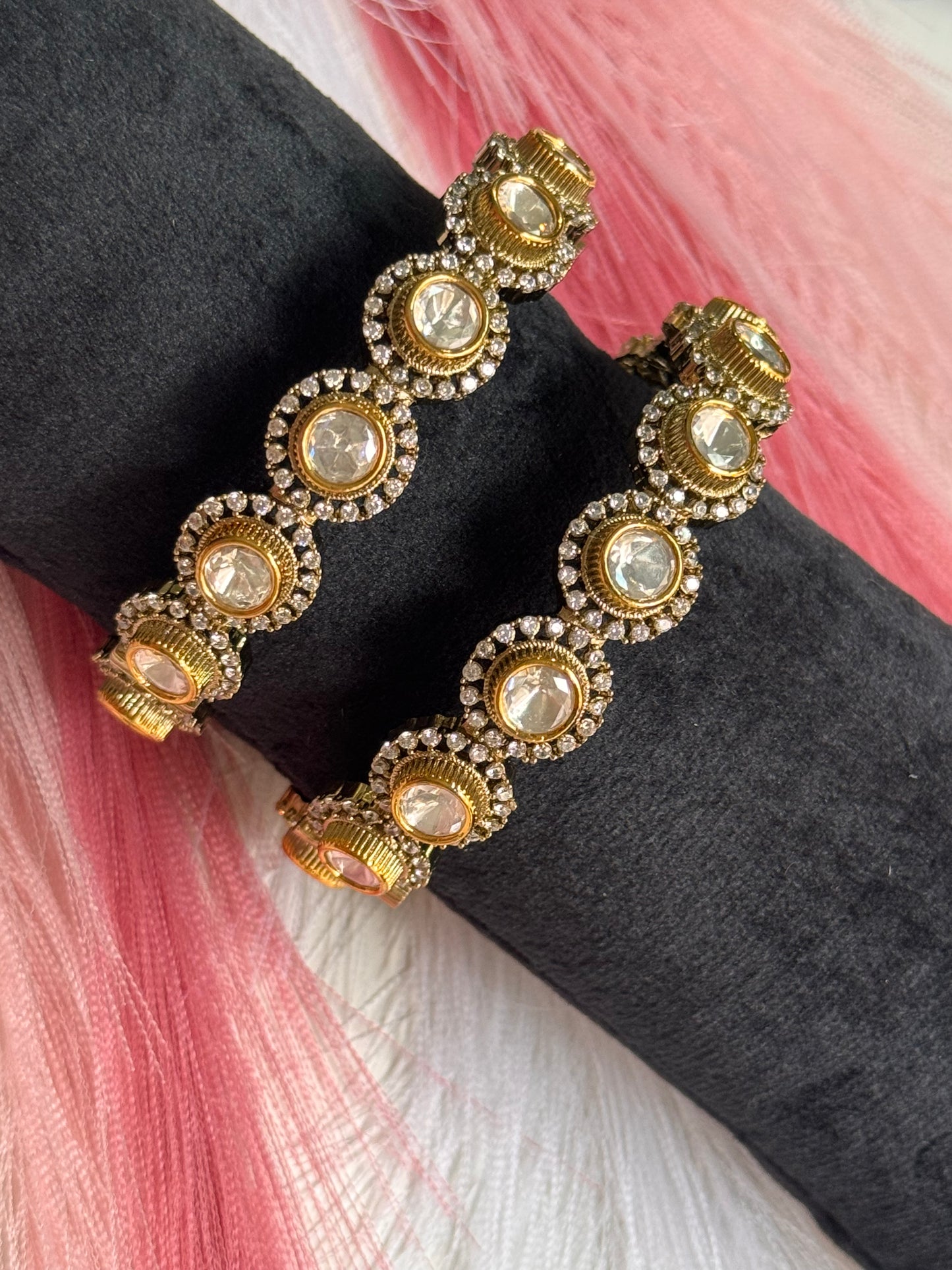 FMC3032 - Pure Mossanite Kundan Kangan