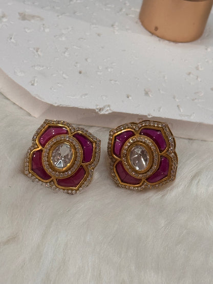 FMC764 - Uncut Stud Earrings