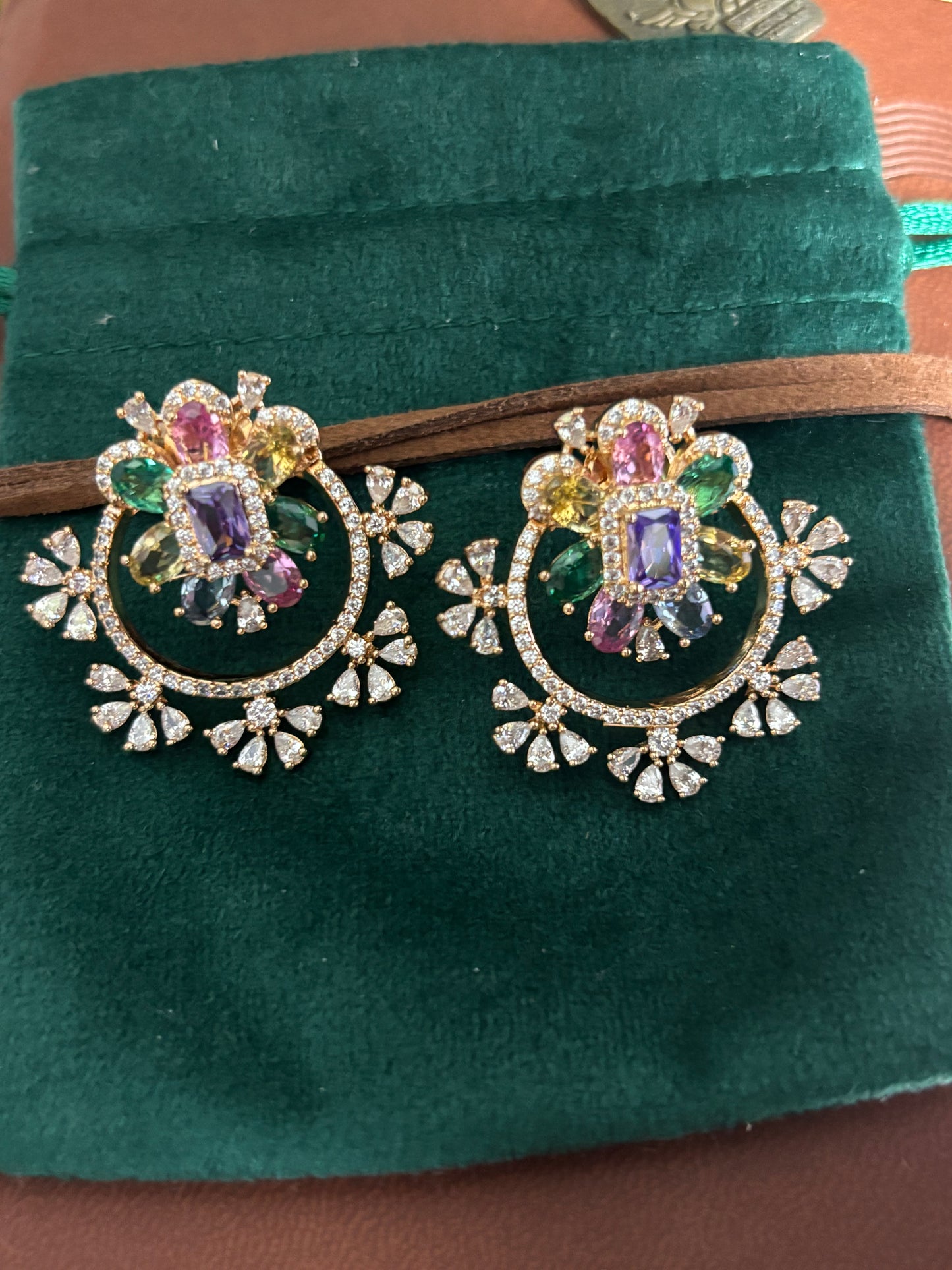 FMC1515 - Hajoori Lal Style Stud Earrings