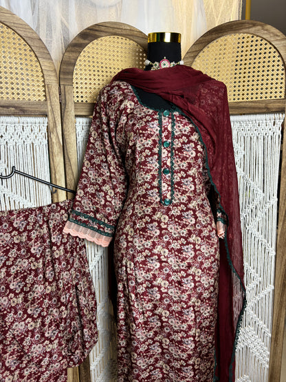 Pure Tabby Silk Salwar Suit with Georgette Dupatta