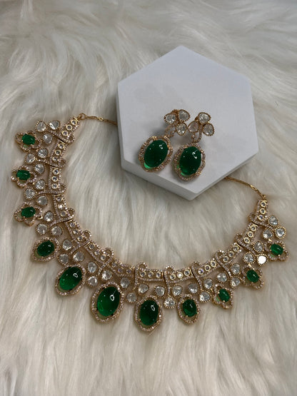 FMC3315 - Mosaanite Kundan Necklace Set