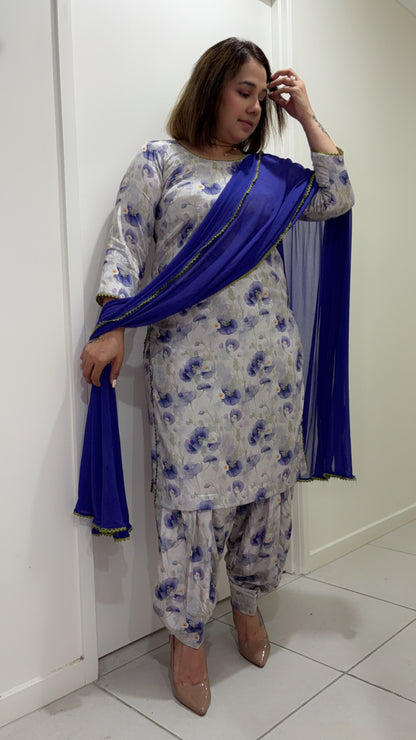 Pure Crepe Salwar Suit with Georgette Dupatta