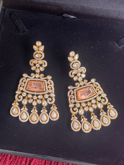 FMC1191 - Mossanite Kundan Earrings