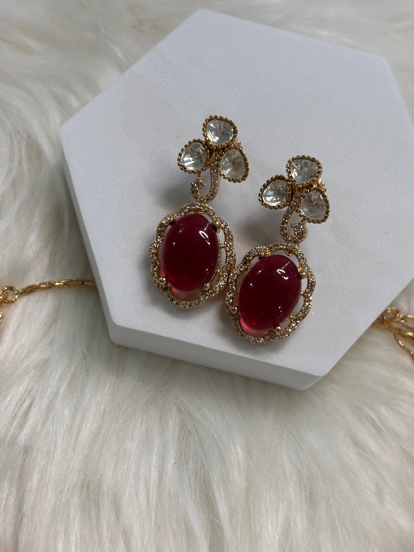 FMC3315 - Mosaanite Kundan Necklace Set