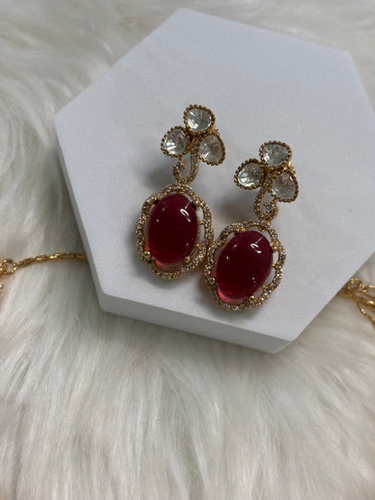 FMC3315 - Mosaanite Kundan Necklace Set