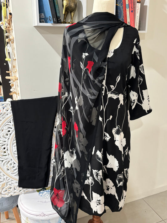 Digital Printed Crepe Pant Suit