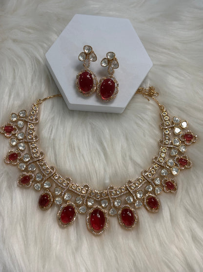 FMC3315 - Mosaanite Kundan Necklace Set