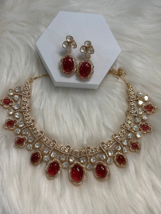 FMC3315 - Mosaanite Kundan Necklace Set