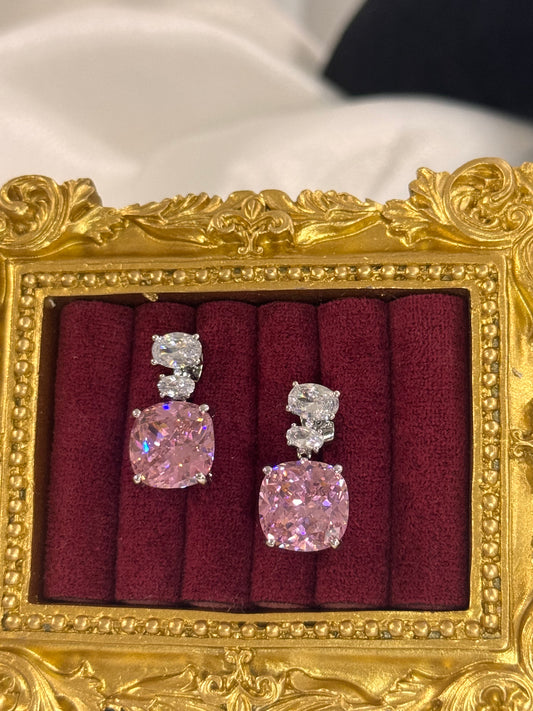 FMC943 - WGP Diamond Like Stud Earrings