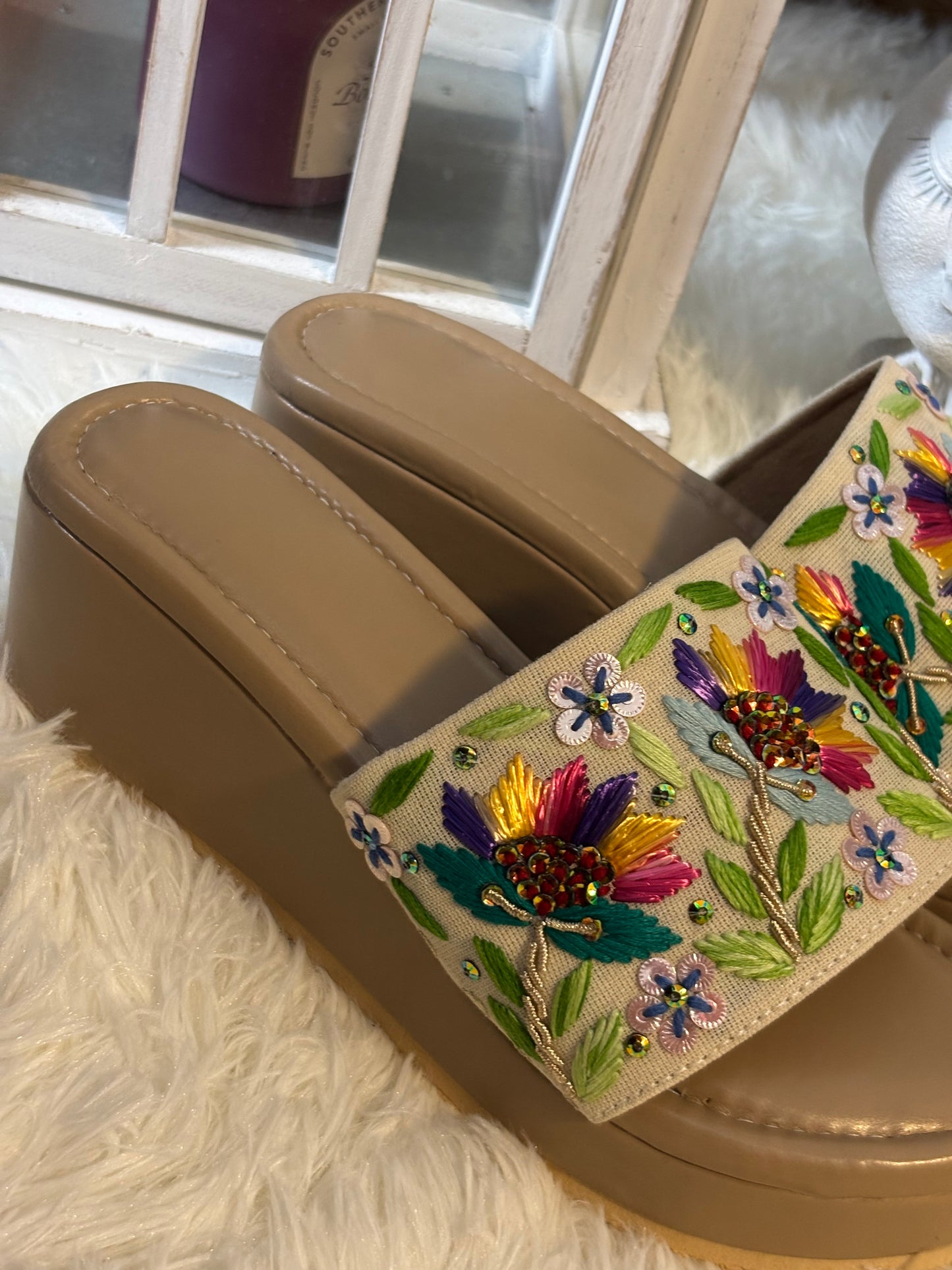 FMC2001 - Hand Embroidered Platform Heels