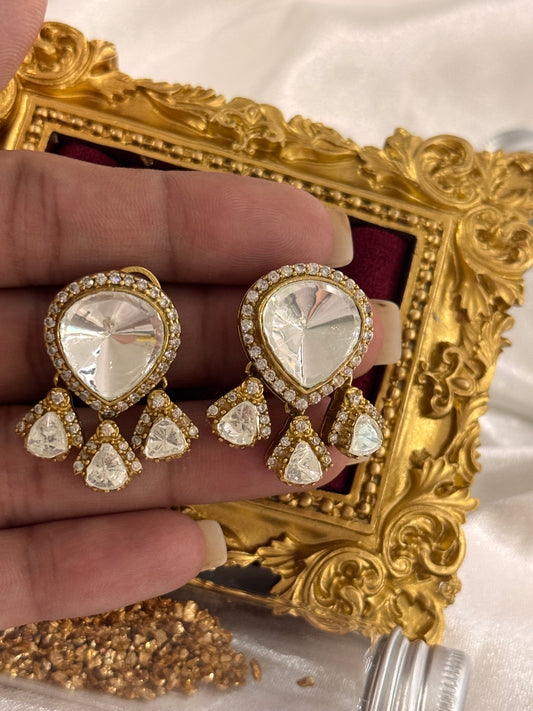 FMC921 - Mossanite Kundan Stud Earrings