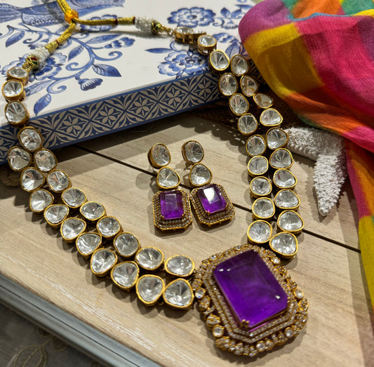 FMC2950 - Mossanite Kundan Necklace