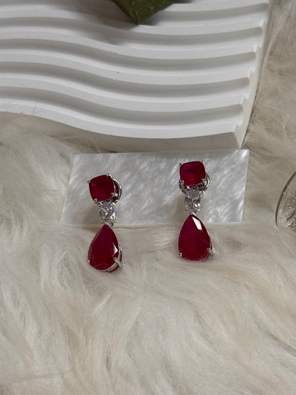 FMC949 - WGP Diamond Like Drop Earrings