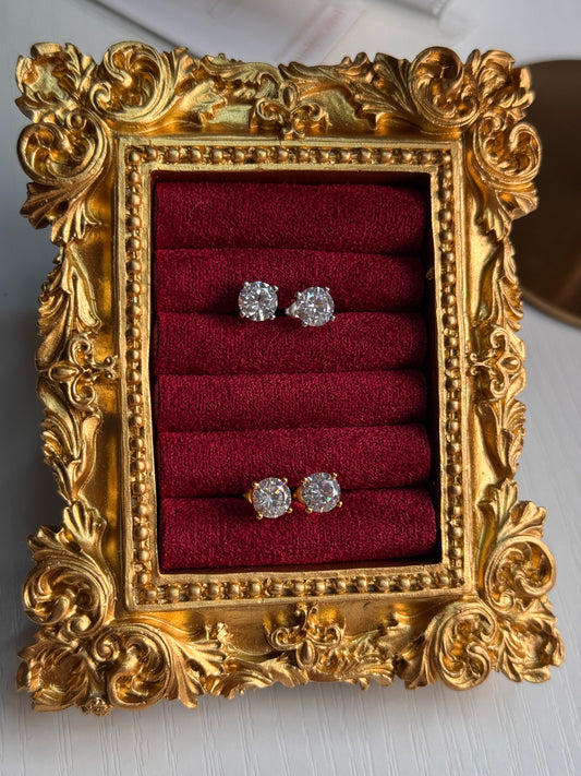 FMC265 - WGP - Solitaire CZ Stud Earrings