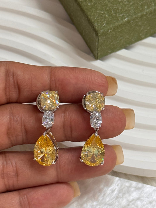 FMC949 - WGP Diamond Like Drop Earrings