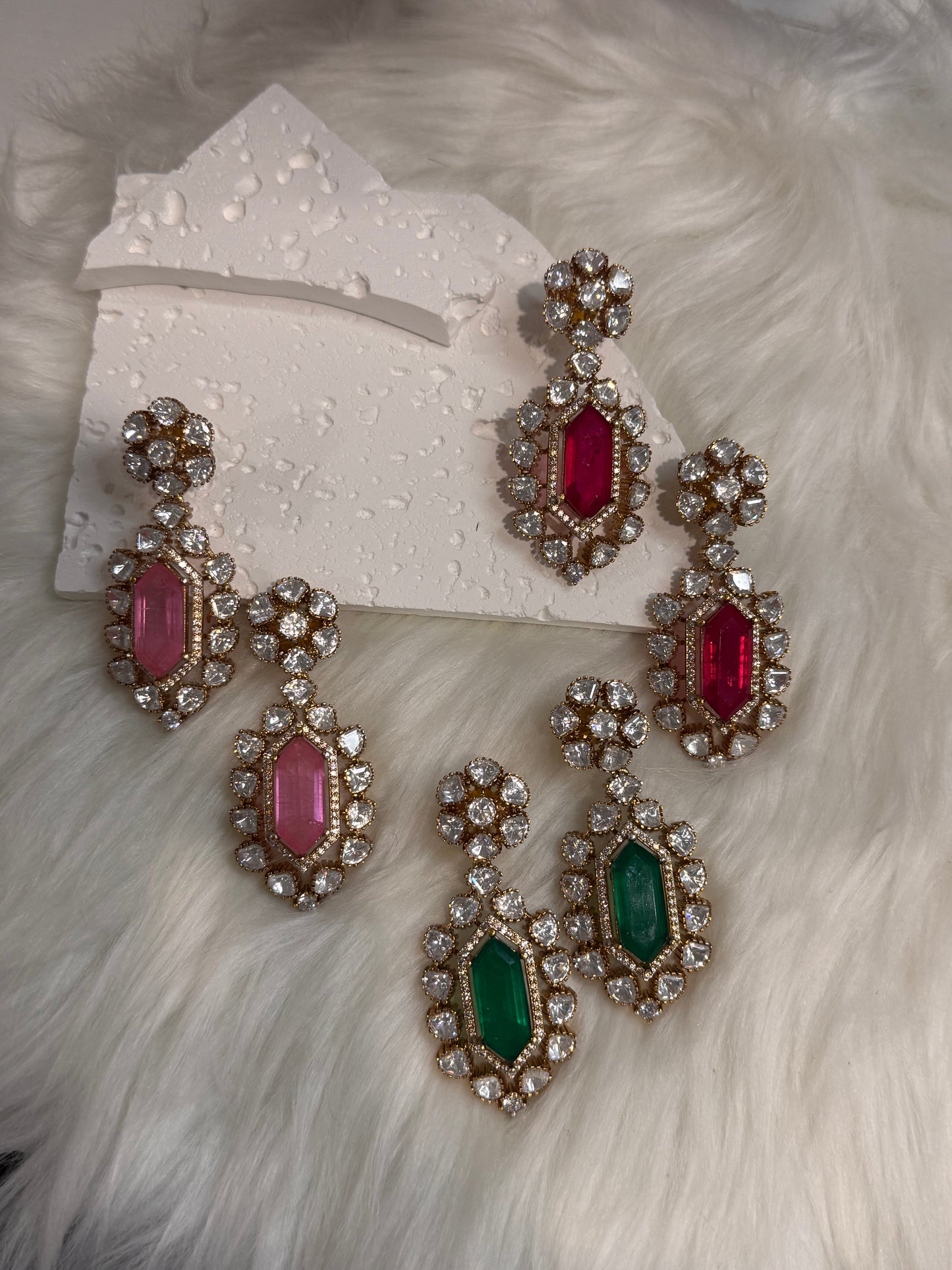 FMC1485 - Mossanite Kundan Earrings