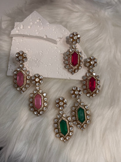 FMC1485 - Mossanite Kundan Earrings